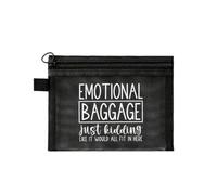 Emotional Baggage Mesh First Aid Pouch Bag, Black, 23x18cm, Travel Medical Organiser with Zipper (Black)