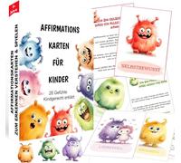 Emotional Cards for Children, 28 Emotional Monster Cards for Emotional Children with Explanatory Texts, Emotional Play and Flashcards from 5 Years, Educational Valuable for Family, Nursery, School
