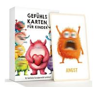 Emotional Cards for Children - 32 Feeling Monster Cards with Explanatory Texts, Educational Value to Promote Social & Emotional Development, Ideal for Nursery & Primary School