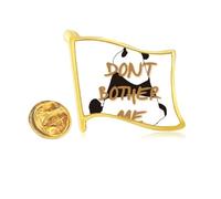 Emotional Conflict Negative Refusal Golden Metal Flag Lapel Pin Badge