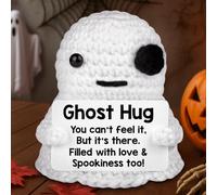 Emotional Crochet Ghost Hug, Encouragement Gift Filled with Love & Spookiness, Positive Support Present for Friends, Husband, Wife - Cute Halloween Birthday or Home Decor Gift