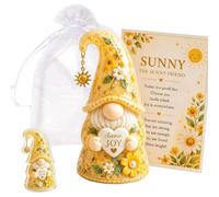 Emotional Dwarf Support Collection, Inspirational Mini Dwarf Figurines with Message Card and Gift Pouch, Funny Mini Dwarfs Figurine, Motivational Gifts for Teacher, Coworker, Friend (Yellow D)