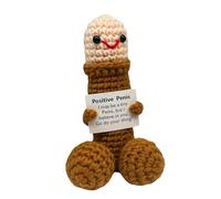 Emotional Fun Support Dick Handmade Funny Positive Dick Doll Crochet Animal with PositiveMessages esk Ornament Emotional Fun Support with Room Decoration Gifts for Friends and Boyfriend (B 1pcs)