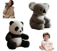Emotional Healing on Demand, Realistic Panda Plush For Emotional Support, Mimics Natural Movements For Realistic Comfort, Ultra-Soft Fur and Comforting Weight (Both)