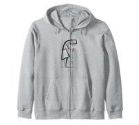 Emotional Minimal Line Art Woman With Flower Zip Hoodie