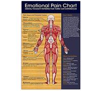 Emotional Pain Chart Metal Signs Psychology Tin Posters Psychotherapy Room Educational Plaques Doctor's Office Clinic Home Art Wall Decor 12x16 Inches