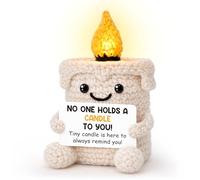 Emotional Positive Support Crochet Gifts for Women Men Inspirational Appreciation Gifts Thank You Gift for Coworkers Employee Teacher Boss Best Friend Gift Handmade Crochet Light Up Candle