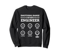 Emotional Range Of An Engineer Funny Engineering Faces Fan Sweatshirt