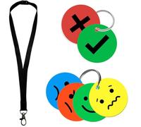 Emotional Regulation Keychain & OK Need Help Keyring Bundle | 4 Colour Zones + Tick Cross Tools | Autism ADHD SEN Classroom Support for Kids Adults Teachers Parents (With lanyard)