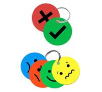 Emotional Regulation Keychain & OK Need Help Keyring Bundle | 4 Colour Zones + Tick Cross Tools | Autism ADHD SEN Classroom Support for Kids Adults Teachers Parents (No lanyard)