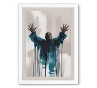 Emotional Release Abstract Framed Wall Art Print A2 (59.4×42cm) White, Wall Decor for Living Room, Bedroom, Office & Home, Ready to Hang, Art Gift
