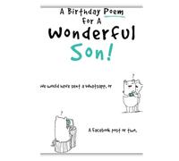 Emotional Rescue Birthday Card for a Wonderful Son!, White, Black & Blue