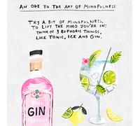 Gin Birthday Card, Birthday Card For Her, Friend Birthday Card, Mindfullness Three Things Tonic, Ice & Gin Birthday Card for Female, Multi-Colour