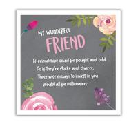 Emotional Rescue Birthday Card for Her, Poem & Floral Birthday Greetings for Woman Friend, Grey & Multi