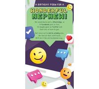 Emotional Rescue Birthday Card for Nephew, A Birthday Poem for a Wonderful Nephew! Emojis & Social Media, Multi-Coloured