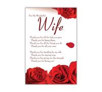 Emotional Rescue, Birthday Card for Wife, Beautiful Roses, Suitable for Anniversary, Mother's Day, Christmas and Valentines, Red & White