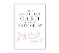 Emotional Rescue Birthday Card This Birthday Card is from Both of us Unisex Greetings Card for Birthday, White, Red & Black