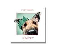 Emotional Rescue Christmas Card, Dog in Christmas Hat, 16.3 x 16.3 cms, Multi-Coloured