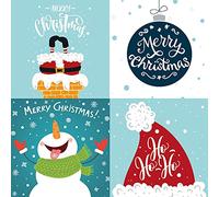 Christmas Cards Multi-Pack, 12 Multi-Pack Christmas Cards, 4 Different Designs Emotional Rescue Multi One Size
