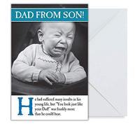 Emotional Rescue Father's Day Card From Son, Dad From Son Father's Day Card Humorous, Card. 159x235
