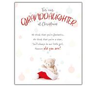 Emotional Rescue For Our Granddaughter Christmas Card, We Think That You're Fantastic!, Xmas Card Granddaughter, Multi-coloured, 17 x 15 cms