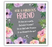 Emotional Rescue Friend Birthday Card, Poem on Floral Background, Birthday Card for Her, Purple & Grey