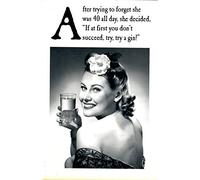 Emotional Rescue Funny 40th Birthday Card For Her, Female Age 40 Birthday Card, After Trying to Forget She Was 40 All Day,…, Black & White