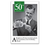 Emotional Rescue Funny 50th Birthday Card For Him, He Looked Exactly the Same!!! ….. Black, White & Green