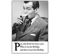Emotional Rescue Funny Birthday Card For Him, Pete Only Drank Two Times a Year, Humourous Greetings Card Man, 124x176mm, Black & White