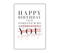 Emotional Rescue Funny Birthday Card, Unisex Greetings Card Happy Birthday from Someone Who…., Black & Red