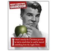 Emotional Rescue Funny Christmas Card for Grandson, Apple Store!