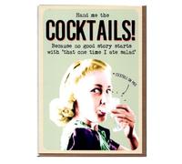 Emotional Rescue ? Hand Me The Cocktails ? Humour Birthday/Blank Greeting Card
