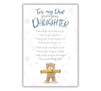 Emotional Rescue Happy Father's Day Card for Dad from Daughter, Thank You Message for Dad, Premium Multi Coloured Greeting, Blank Inside, For Stepdad or Grandad, Made in UK, 18.4 x 15.4 cm