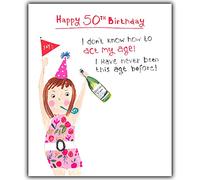 50th Birthday Card For Her, Funny 50th Birthday Day Card For Her, Happy 50th Birthday Card, Age 50 Birthday Card Women, Female 50th Birthday Card, 50th Birthday Cards For Her
