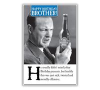 Emotional Rescue Humorous Birthday Card for Brother, Black & White