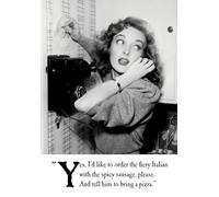 Emotional Rescue Humorous Birthday Card for Her, Yes I'd Like to Order the Fiery Italian…., Friend Birthday Card, Black & White