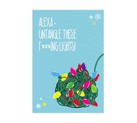 Emotional Rescue Humorous Christmas Card, Alexa Untangle These F**king Lights, 17.6 x 12.4 cms, Multi-Coloured
