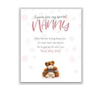 Emotional Rescue Mother's Day Card, A Poem for My Special Nanny, Mothers Day Card Nanny, White & Pink