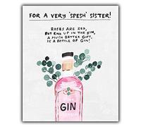 Emotional Rescue , Multi,ZFW9403 Sister Birthday Card, Gin Birthday Card For Sister, Sister Birthday Card For Her, Funny Sister Birthday Card, Bottle, Paper Salad