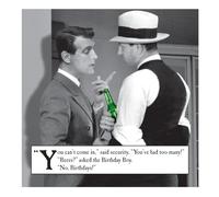 Emotional Rescue Photographic Open Funny Blank Greeting Card - 'Too Many Beers' - Retro Black & White Image - From The Morphed Range - Humorous Card for Him/Her