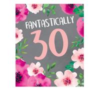 Emotional Rescue Female Age 30 Milestone Birthday Card - 30th - Fantastically 30 - Pink Floral Border - Eco-Friendly and Recyclable