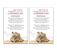 Emotional Rescue Thank you for all the Help you Give, For My Wife on Mother's Day, Wife Mother's Day Card, Mother's Day Card For Wife, Mothers Day Card, Mother's Day Card Cuddly Teddy Bears,Pack of 2