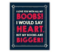 Emotional Rescue Valentine's Day Card 'Boobs' I Would Say Heart, But my..., Black & Red