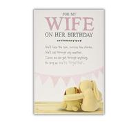 Emotional Rescue Wife Birthday Card, As Long as We're Together!, Snuggly Bumpkins, 23.5 x 15.9 cms, White/Pink