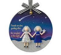 Emotional Sea Glass Christmas Ornament, Hand Blown Glass Friendship Keepsake, Meaningful Holiday Decor for Family Bonds (E)