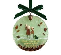 Emotional Sea Glass Christmas Ornament, Hand Blown Glass Friendship Keepsake, Meaningful Holiday Decor for Family Bonds (D)