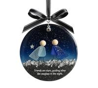 Emotional Sea Glass Christmas Ornament, Hand Blown Glass Friendship Keepsake, Meaningful Holiday Decor for Family Bonds (B)