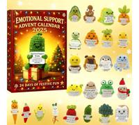 Emotional Support Advent Calendar 2025-24-Day Holiday Countdown with Wellness Tools | Premium Acrylic Design with Handcrafted Crochet Companions | Thoughtful Gift for Everyone (2 set)