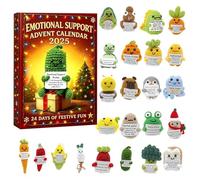 Emotional Support Advent Calendar 2025, 24 Days Christmas Advent Calendar With 24 Unique Emotional Support Tools, 2d Acrylic Design, Birthday And Christmas Gifts For Loved Ones Of All Ages(1PCS)