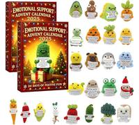 Emotional Support Advent Calendar,24 Days Positive Crochet Animals Christmas Countdown Calendar with 24 Unique Emotional Support Tools, Handmade Emotional Support Crochet Birthday (2Set)